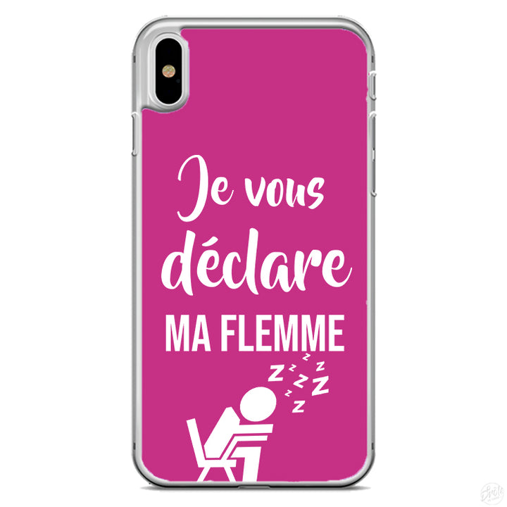 Coque Je vous déclare ma flemme