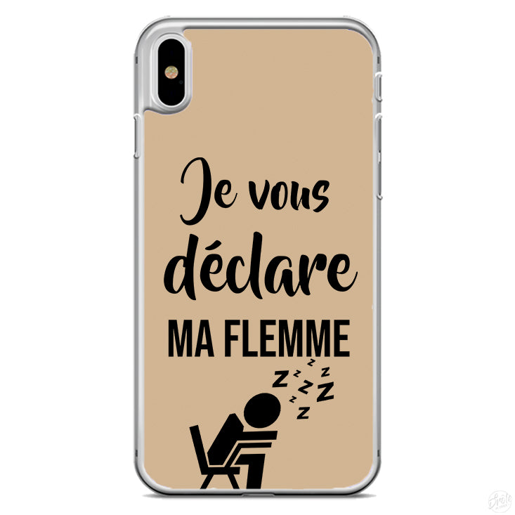 Coque Je vous déclare ma flemme