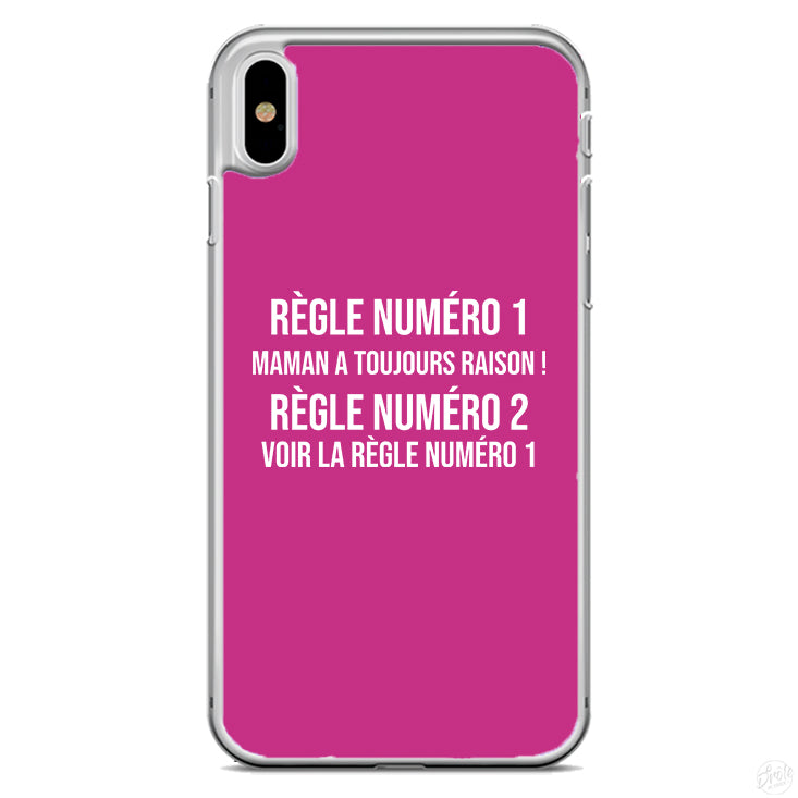 Coque Règle numéro 1 maman a toujours raison