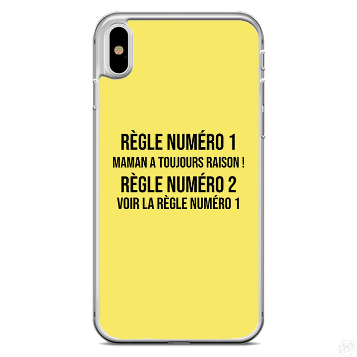 Coque Règle numéro 1 maman a toujours raison