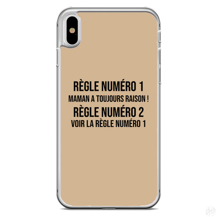Coque Règle numéro 1 maman a toujours raison