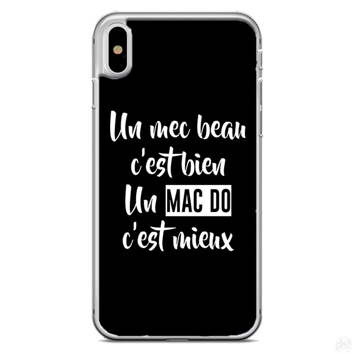Coque Un mec beau c'est bien un mac do c'est mieux