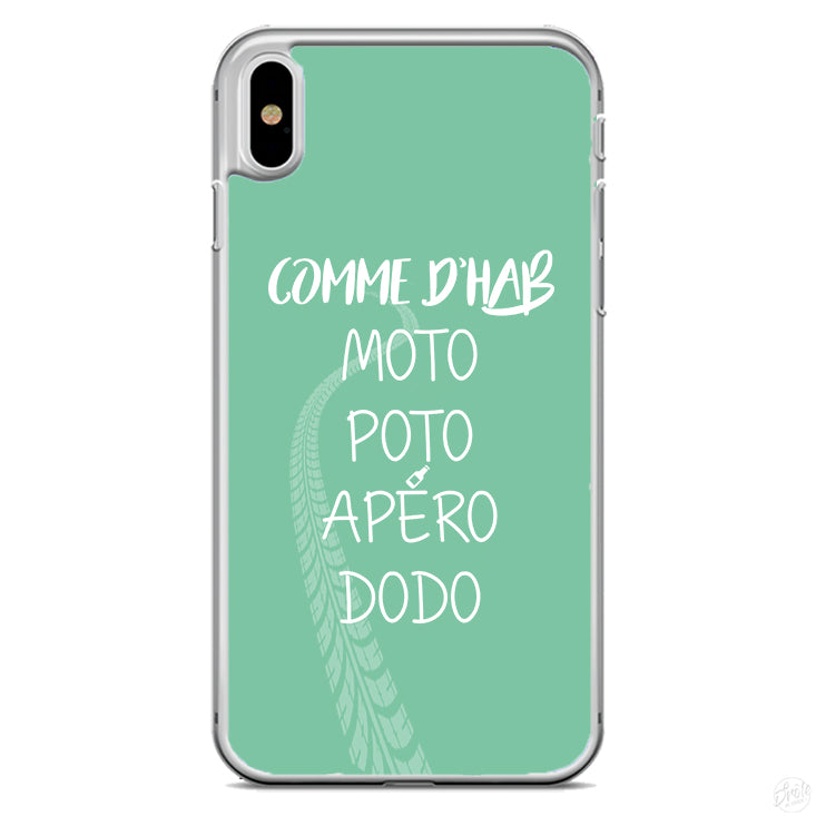 Coque Comme d'hab moto poto apéro dodo