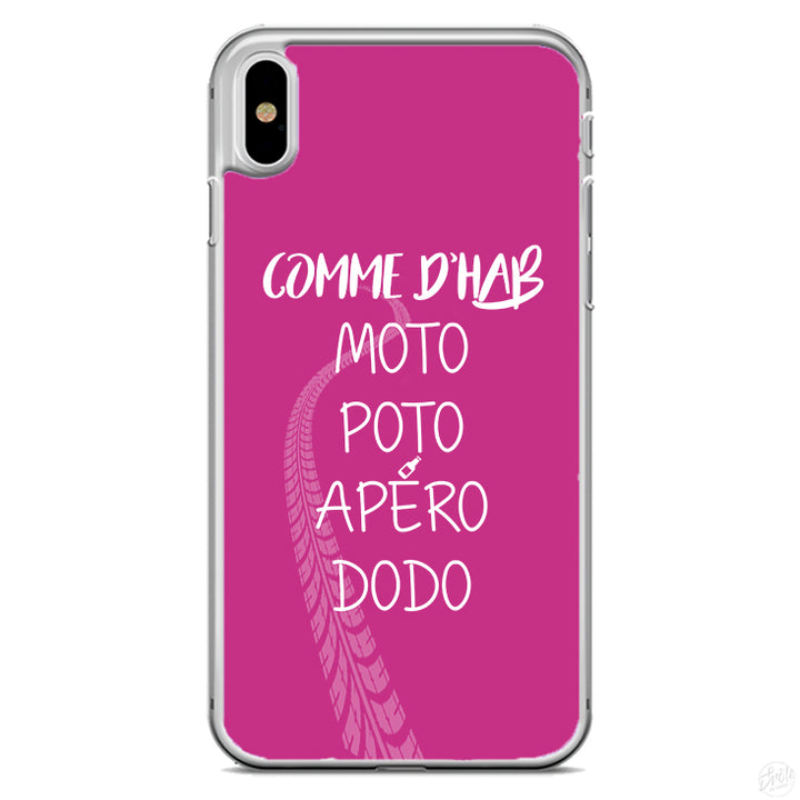 Coque Comme d'hab moto poto apéro dodo