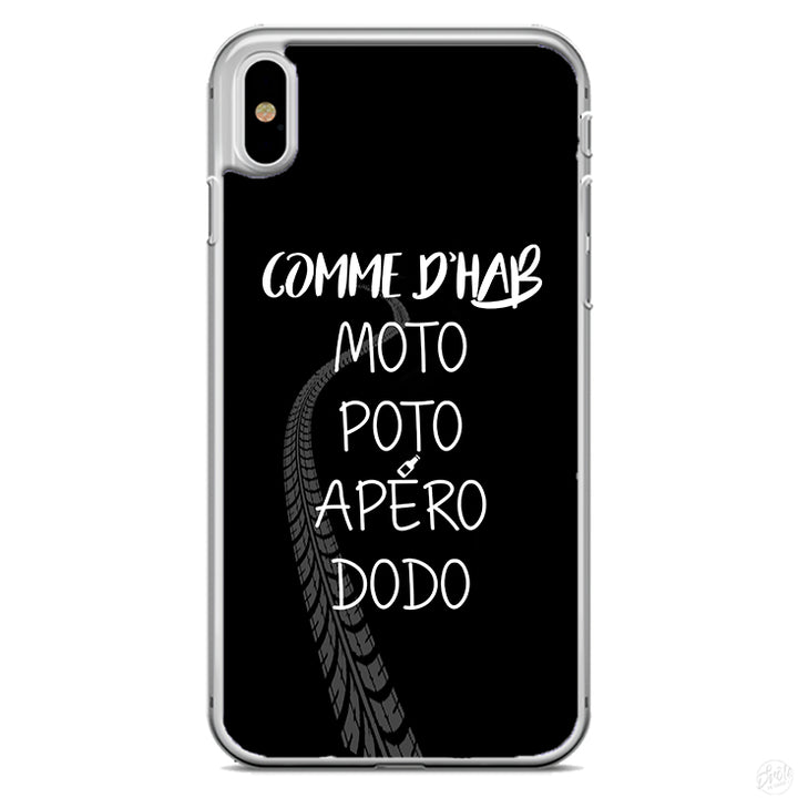 Coque Comme d'hab moto poto apéro dodo