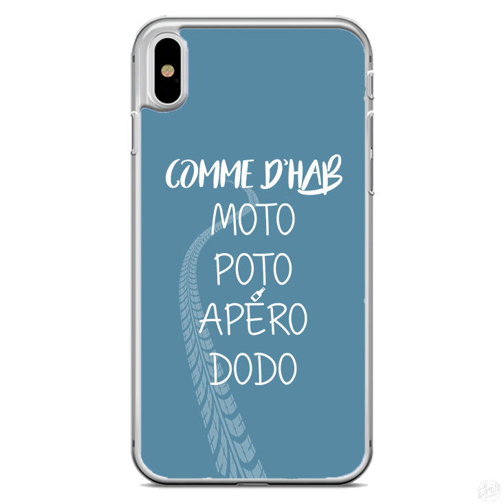 Coque Comme d'hab moto poto apéro dodo