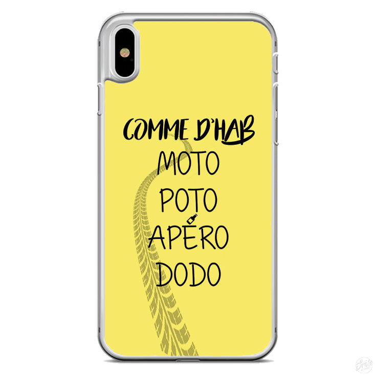 Coque Comme d'hab moto poto apéro dodo